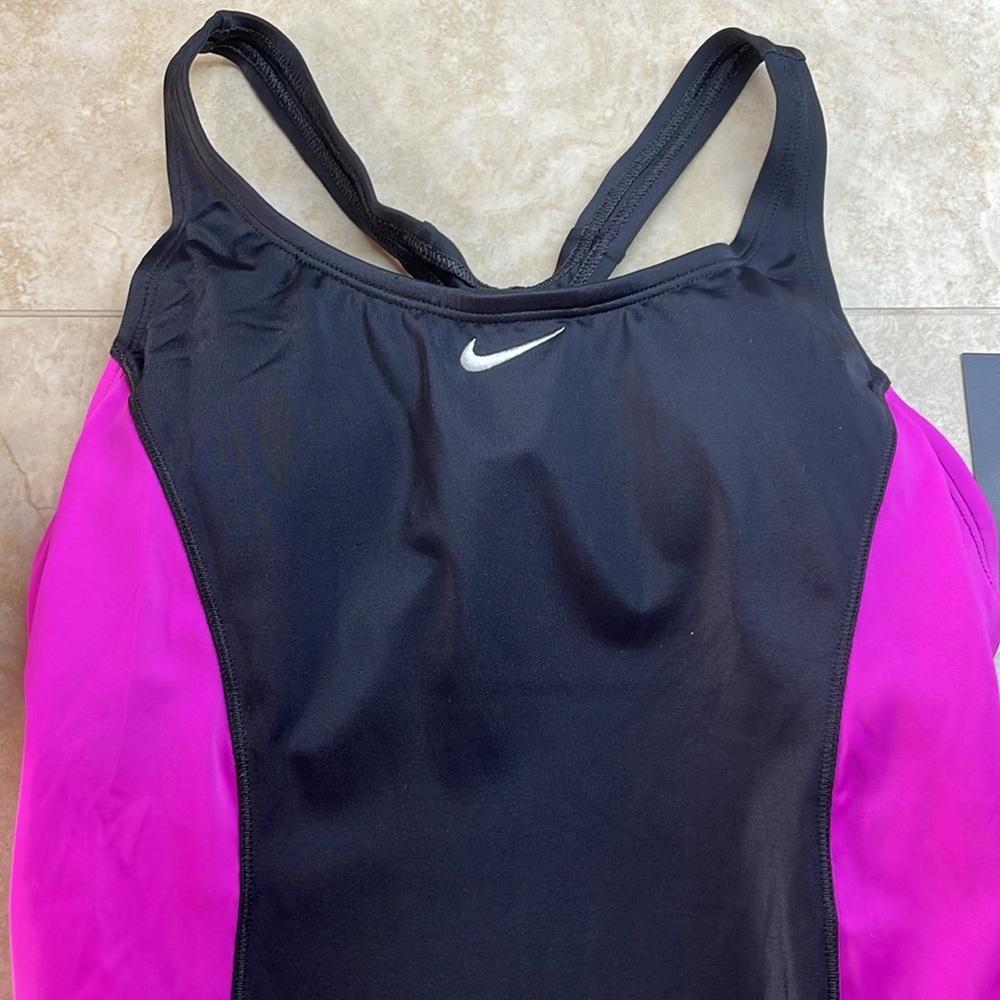Nike Women’s Swimsuit One Piece Sport Pool Black Pink Size L - Picture 8 of 14